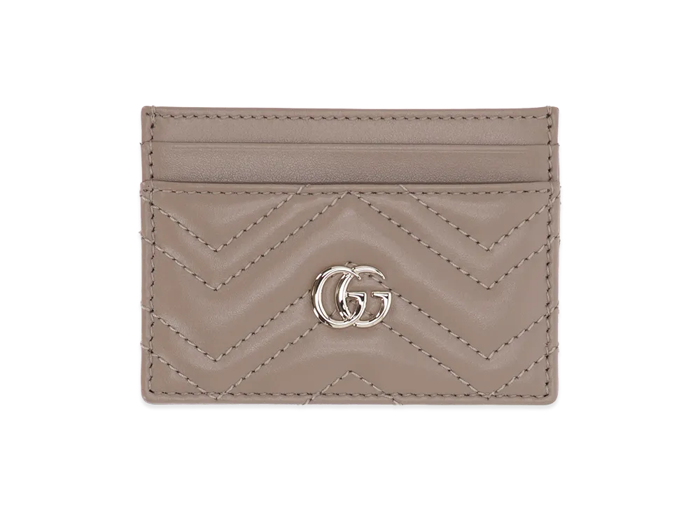 GUCCI Women's Leather GG Marmont Card Holder "Beige"
