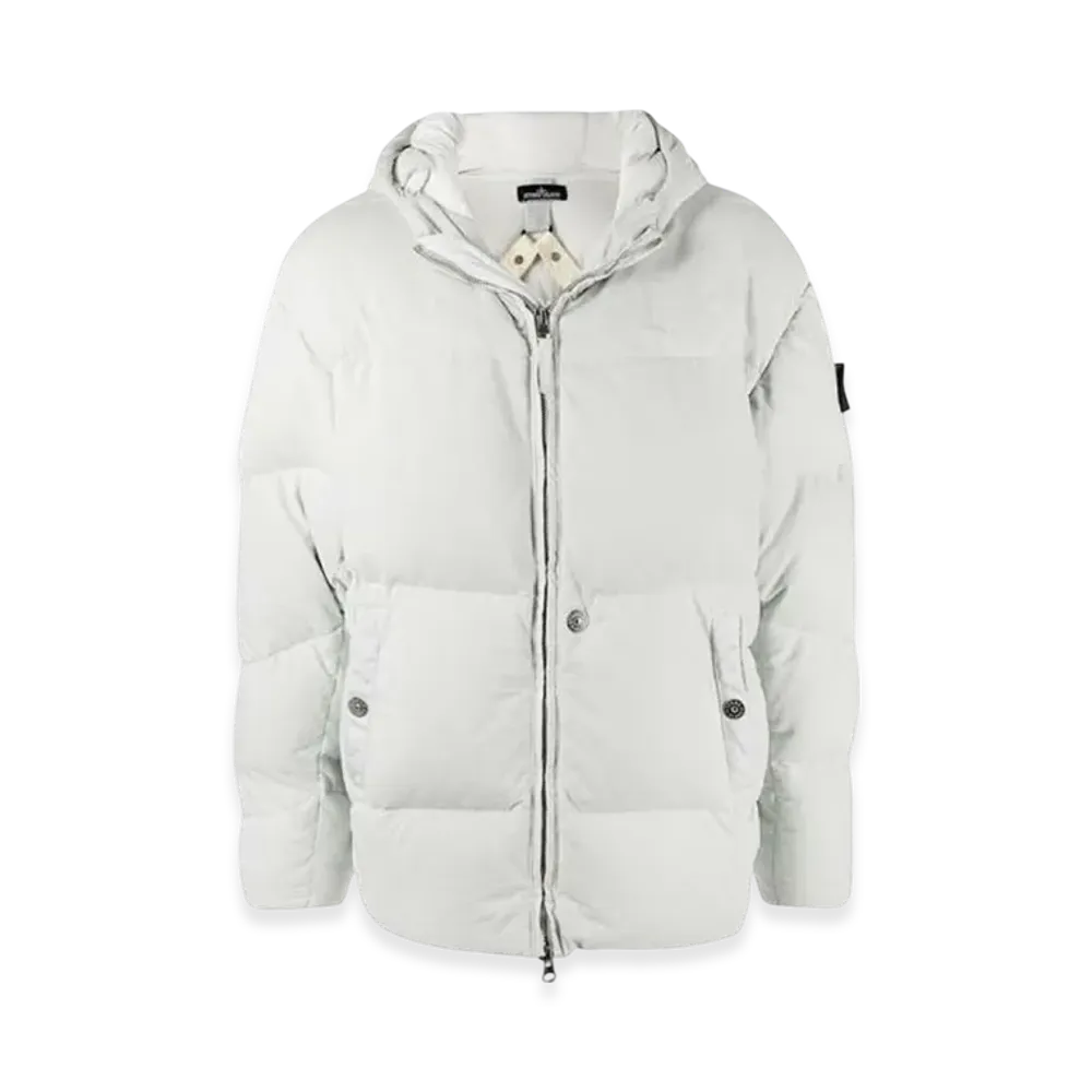 Stone Island Shadow Project 40103 High Density R-Nylon Jersey Garment Dyed Hooded Down Jacket - 21FW "Pearl Gray"