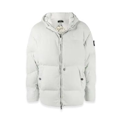 Stone Island Shadow Project 40103 High Density R-Nylon Jersey Garment Dyed Hooded Down Jacket - 21FW "Pearl Gray"