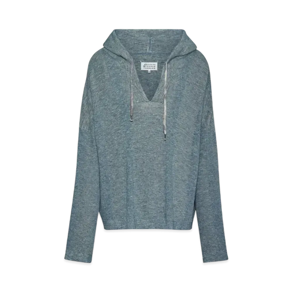 Maison Margiela Men's Summer Chine Knit Hoodie "Petrol"