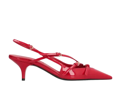 MIU MIU Women's Patent Leather Slingbacks with Buckles "Red"