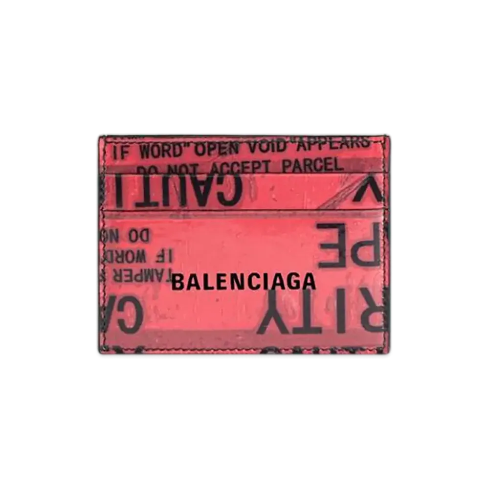 BALENCIAGA Tape Type Card Holder "Black/Red"