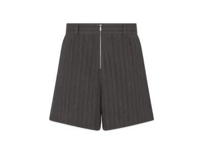 Dior Striped Virgin Wool Twill Shorts "Black"
