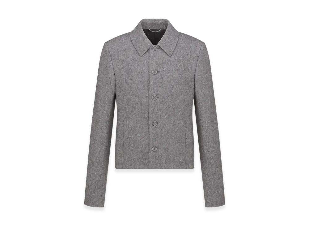 Dior Felted Cashmere and Virgin Wool Cropped Jacket "Gray"
