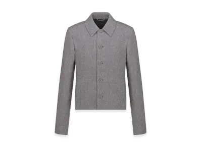 Dior Felted Cashmere and Virgin Wool Cropped Jacket "Gray"