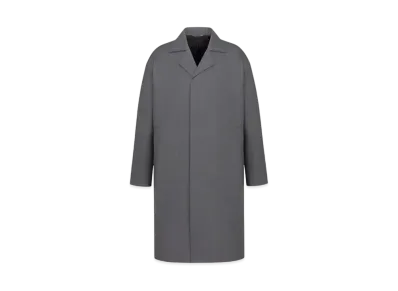 Dior Coat with Rear Martingale Belt Cotton and Silk "Gray"
