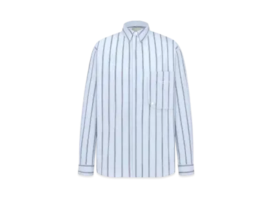 Dior Christian Dior Couture Embroidery Shirt Striped Cotton "Blue"
