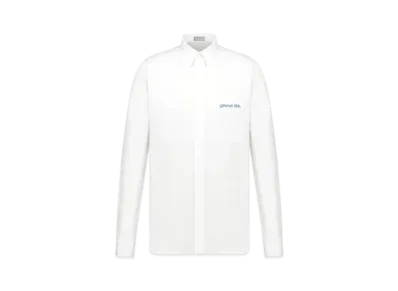 Dior Christian Dior Tag Embroidery Shirt Cotton Poplin "White"