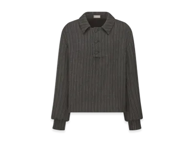 Dior Striped Virgin Wool Twill Sweater "Anthracite Gray"