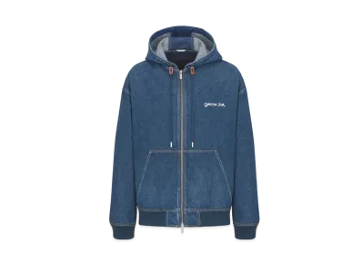 Dior Christian Dior Tag Hooded Jacket Cotton Denim "Blue"