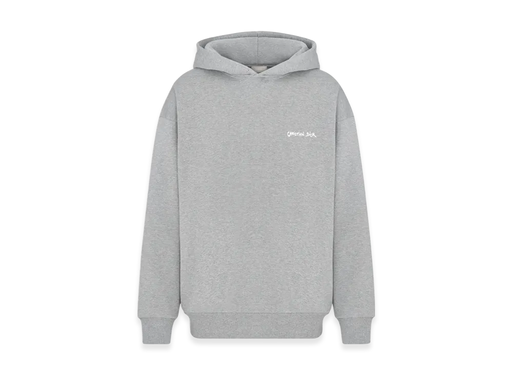 Dior Cotton Fleece Christian Dior Tag Hooded Sweatshirt Oversized Fit "Gray"