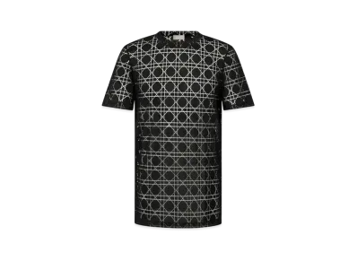 Dior Cannage T-Shirt Devore-Effect Fabric "Black"