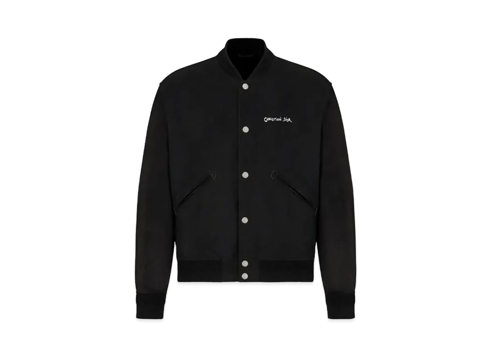 Dior Christian Dior Tag Varsity Jacket Wool Blend "Black"