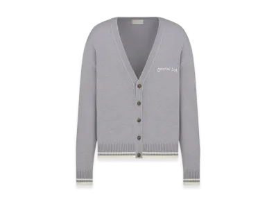 Dior Wool and Alpaca Jersey Christian Dior Tag Cardigan "Gray"