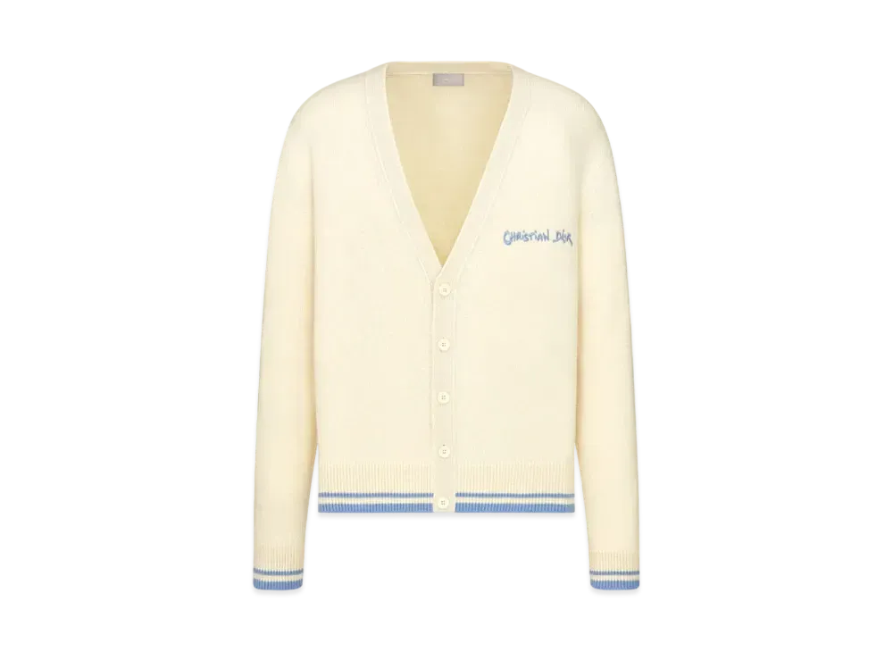 Dior Christian Dior Tag Cardigan Wool and Alpaca Jersey "Beige"