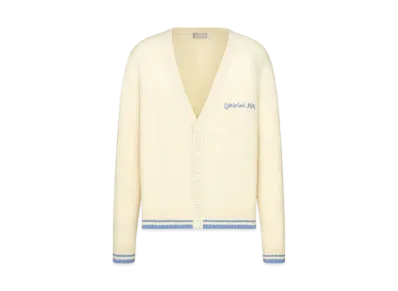 Dior Christian Dior Tag Cardigan Wool and Alpaca Jersey "Beige"