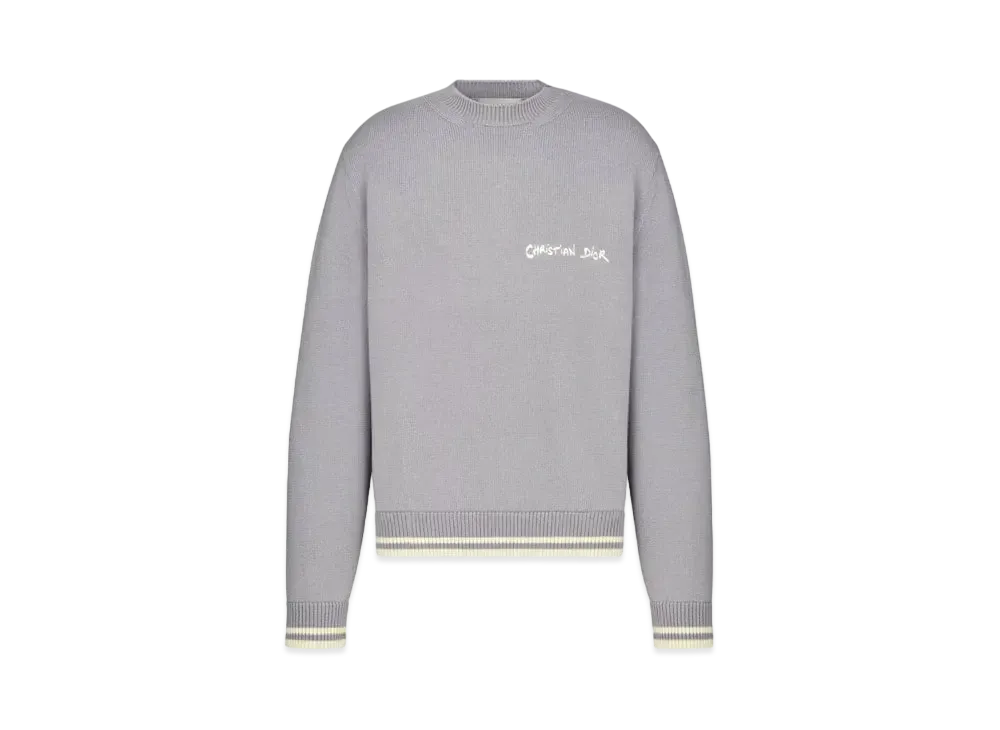 Dior Christian Dior Tag Sweater Wool and Alpaca Knit "Gray"
