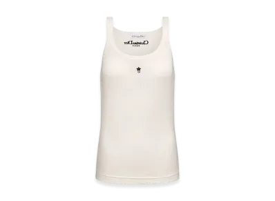 Dior Women's Dioriviera Tank Top Cotton Ribbed Jersey "Ecru"