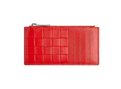 Bottega Veneta Zipped Card Holder "Chili"