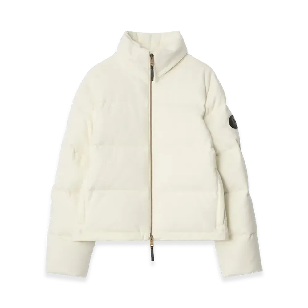 Burberry Women's Cashmere Ambleside Down Jacket "Ice White"