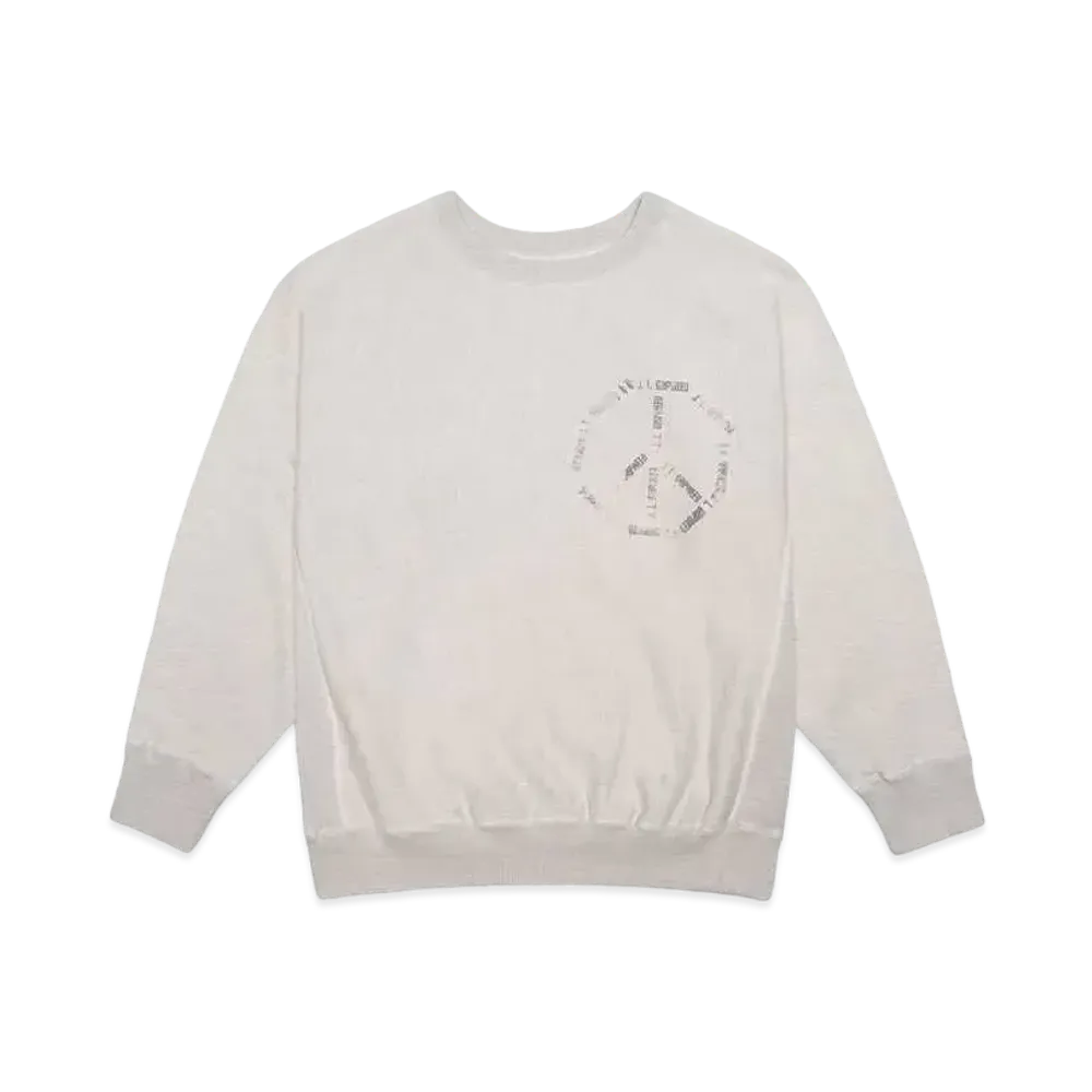BOW WOW JOHN PEACE CREW SWEAT SHIRTS 【UNISEX】 "M.GRAY AGEING"