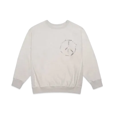 BOW WOW JOHN PEACE CREW SWEAT SHIRTS 【UNISEX】 "M.GRAY AGEING"