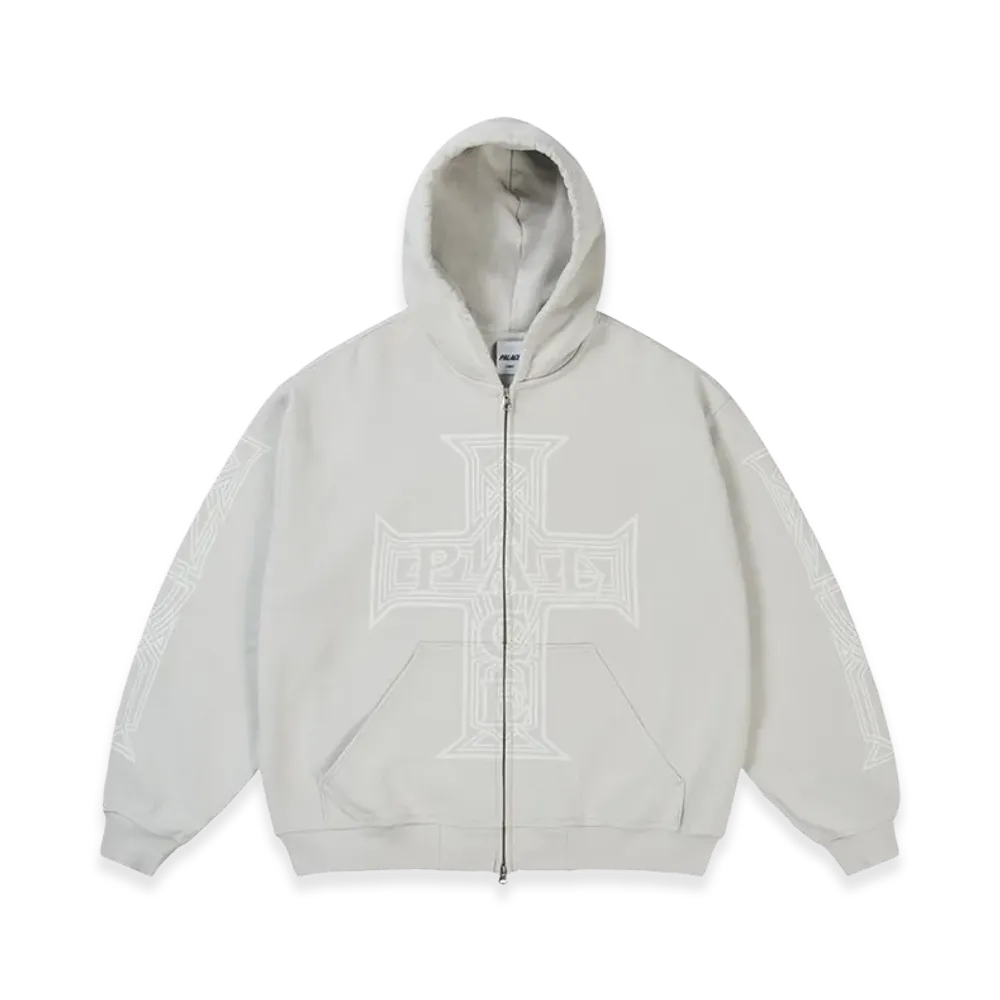 PALACE Y So Cross Pigment Hood "Concrete Grey"