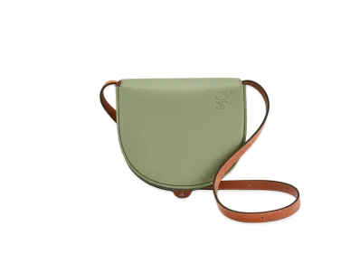 LOEWE Heel Duo Bag In Soft Natural Calfskin "Rosemary / Tan"