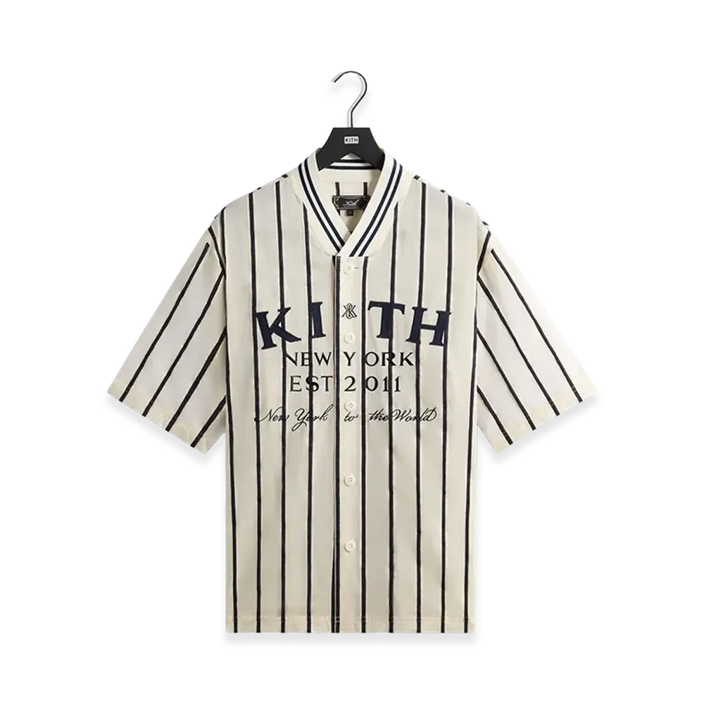 Kith Silk Linen Chenille Stripe Pacey Shirt "Sandrift"