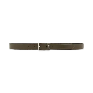 AMI PARIS Paris Paris Belt "OliveNoire/ArgentVibre"