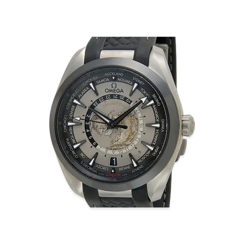 OMEGA Seamaster Aqua Terra 150M GMT World Timer Rubber Strap "Titanium/Gray"