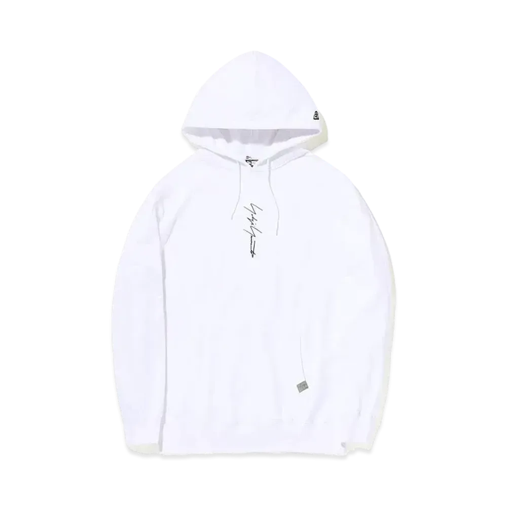 Yohji Yamamoto Pour Homme NEW ERA VERTICAL LOGO SWEAT PULLOVER HOODIE "White"