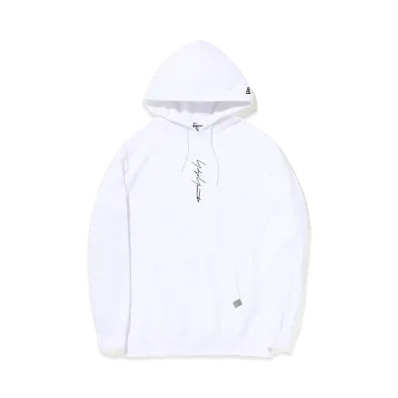 Yohji Yamamoto Pour Homme NEW ERA VERTICAL LOGO SWEAT PULLOVER HOODIE "White"