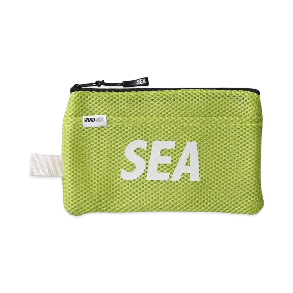WIND AND SEA MESH ZIPPER POUCH "Lime"
