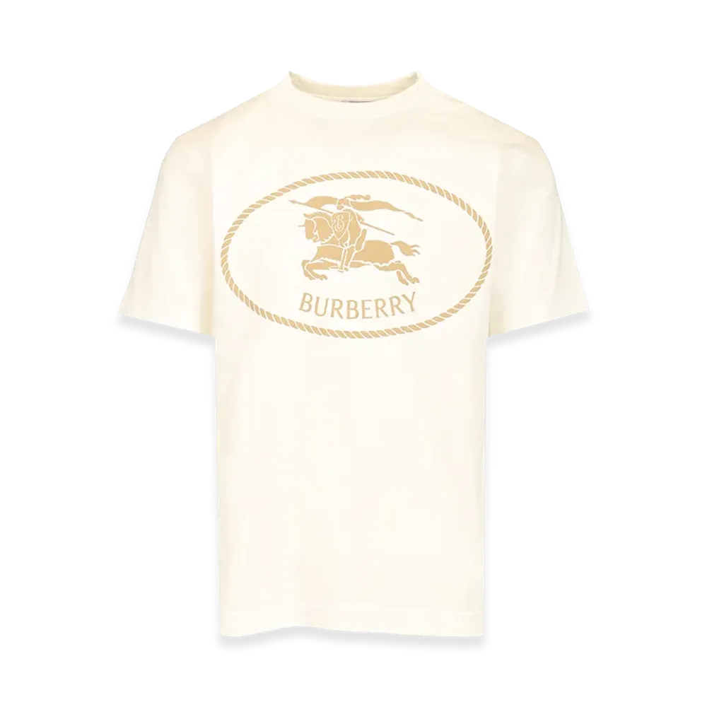 Burberry Knight Stamp Cotton T-Shirt "White"
