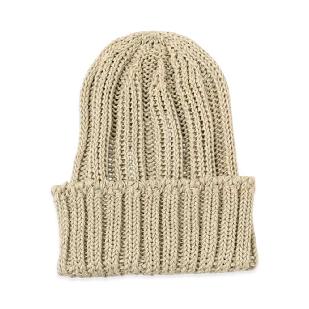 BEAMS Watch Cap Linen Like Cotton "BeigeMix"