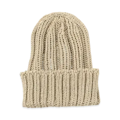 BEAMS Watch Cap Linen Like Cotton "BeigeMix"