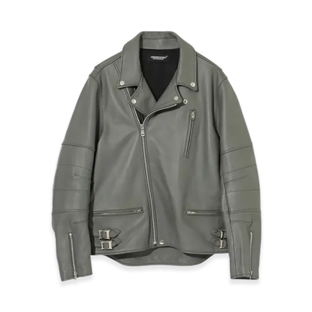 UNDERCOVER Sheep Leather Riders Jacket "Gray Khaki"