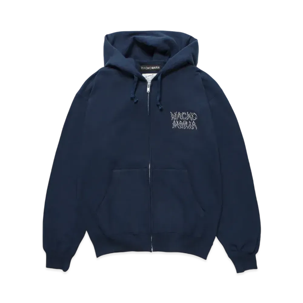 WACKO MARIA x NECKFACE Heavy Weight Zip Hooded Sweat Shirt "Navy"