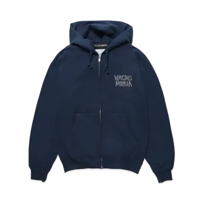 WACKO MARIA x NECKFACE Heavy Weight Zip Hooded Sweat Shirt "Navy"