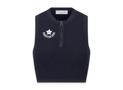 Dior Women's Technical Knit Dioriviera Cropped Tank Top "Navy Blue"