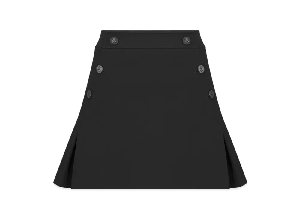 Dior Women's Technical Knit Sailor Mini Skirt "Black"