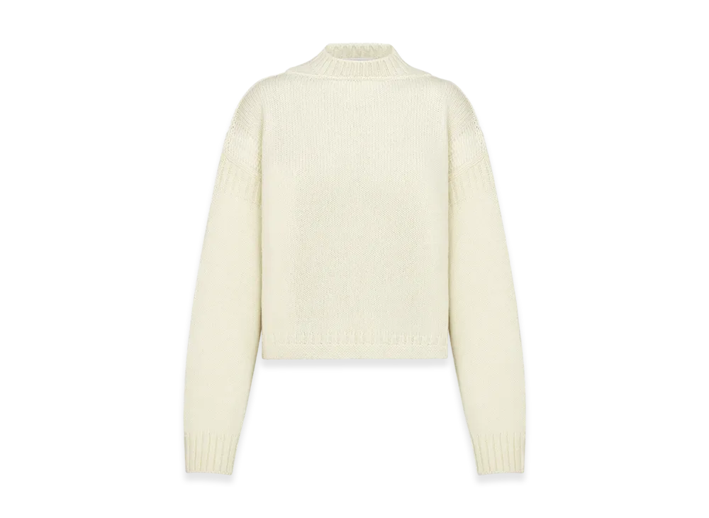 Dior Women's Wool Blend Knit Short Sweater "Ecru"