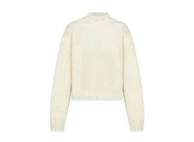 Dior Women's Wool Blend Knit Short Sweater "Ecru"