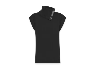 Dior Women's Stand Collar Sleeveless Sweater Wool Blend "Black"