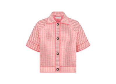 Dior Women's Houndstooth Technical Knit Dioriviera Jacket "White/Candy Pink"