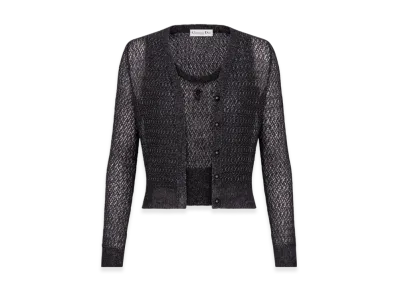 Dior Women's Mohair Alpaca and Silk Blend Knit Twinset "Black"
