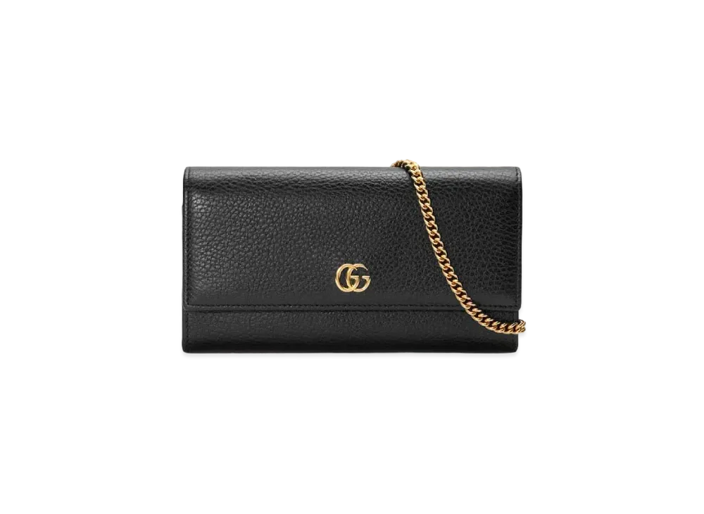 GUCCI GG Marmont Leather Wallet With Chain