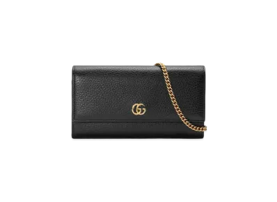 GUCCI GG Marmont Leather Wallet With Chain