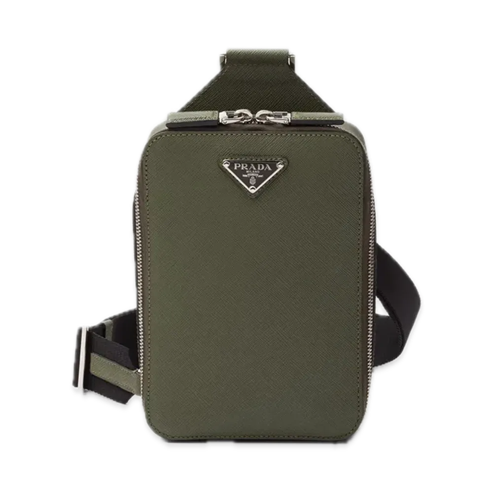PRADA Brique Saffiano One-Shoulder Bag "Green"